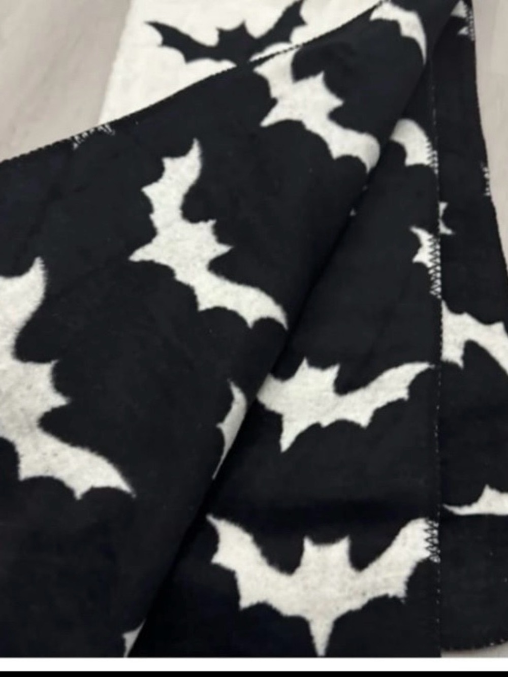 Halloween Black and White Bat throw blanket new